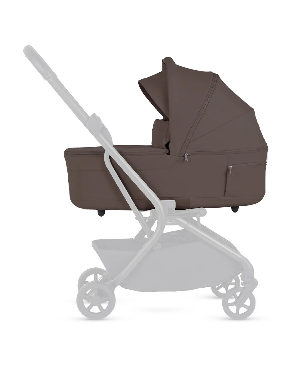 Silver Cross Nia-World's First & Only Cabin Approved Carry Cot (When Attached To Stroller)-Folds With the Stroller-No Adapters Required-Extendable & UPF 50+ Canopy-For 0 to 6M (Upto 9 kg)-Chocolate