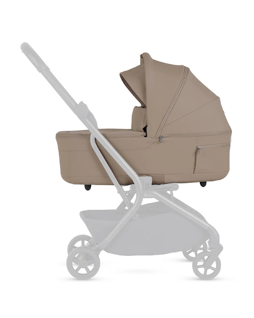 Silver Cross Nia-World's First & Only Cabin Approved Carry Cot (When Attached To Stroller)-Folds With the Stroller-No Adapters Required-Extendable & UPF 50+ Canopy-For 0 to 6M (Upto 9 kg)-Champagne