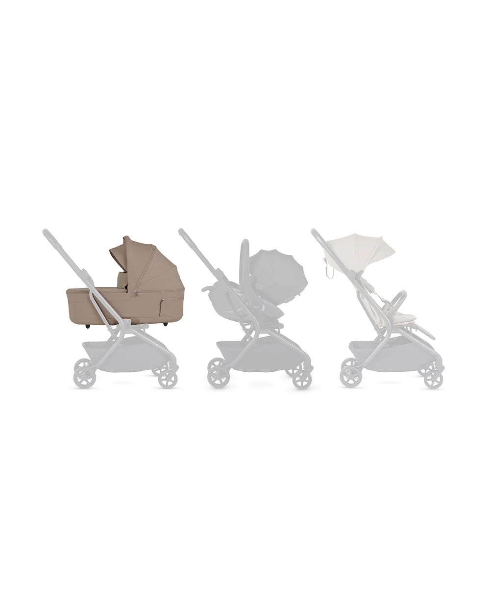 Silver Cross Nia-World's First & Only Cabin Approved Carry Cot (When Attached To Stroller)-Folds With the Stroller-No Adapters Required-Extendable & UPF 50+ Canopy-For 0 to 6M (Upto 9 kg)-Champagne
