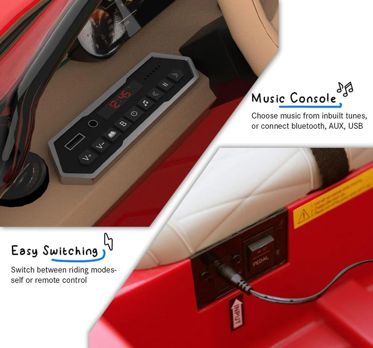 EMotorad Formula Fun BENTLEY BACALAR Kids Ride On CAR (Red)