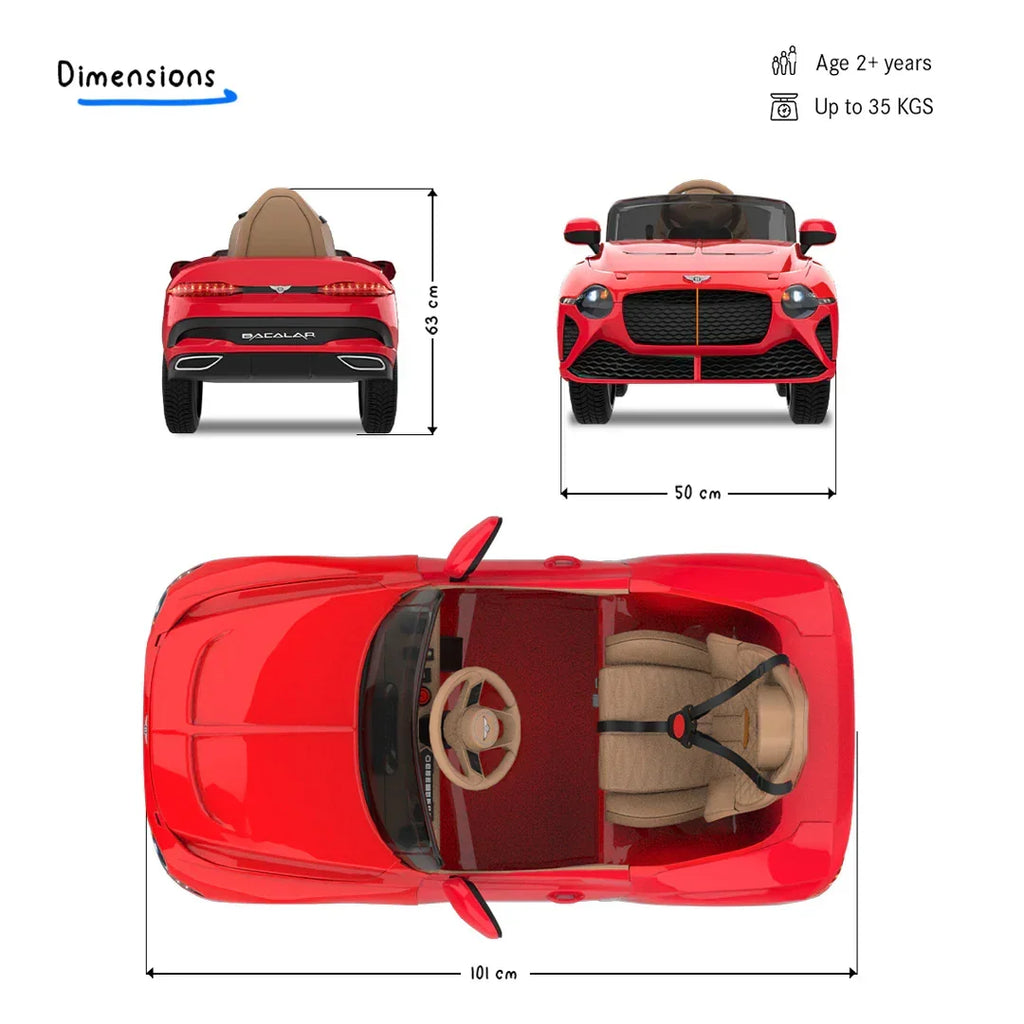 EMotorad Formula Fun BENTLEY BACALAR Kids Ride On CAR Yellow