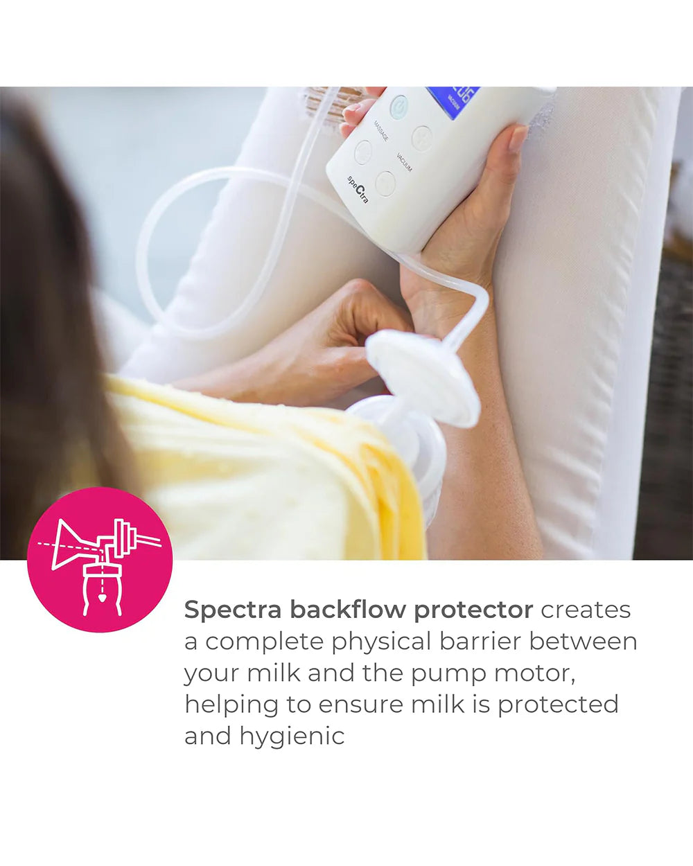 Spectra Backflow Protector-Facilitates Closed Pumping-Compatible with Spectra S1, S2 & Synergy Gold Breast Pumps  Sale