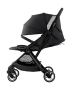 Britax Flylite Cabin Friendly Stroller-Extra Large Extendable Canopy-One Hand Fold-Flat Reclining Seat-For 0 to 4Y (Upto 22Kg)-Carbon Black