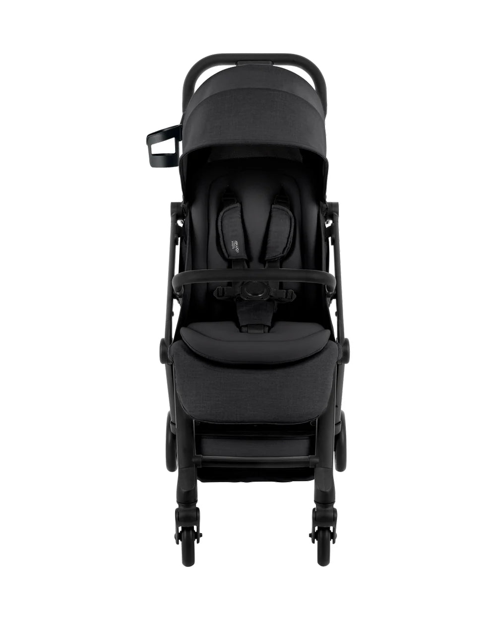 Britax Flylite Cabin Friendly Stroller-Extra Large Extendable Canopy-One Hand Fold-Flat Reclining Seat-For 0 to 4Y (Upto 22Kg)-Carbon Black