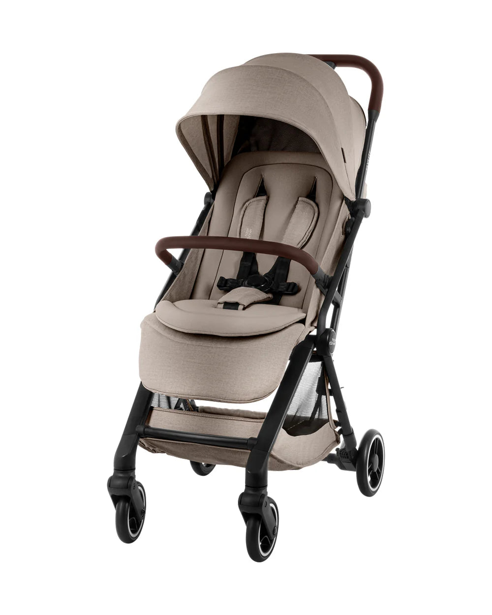 Britax Flylite Cabin Friendly Stroller-Extra Large Extendable Canopy-One Hand Fold-Flat Reclining Seat-For 0 to 4Y (Upto 22Kg)-Teak