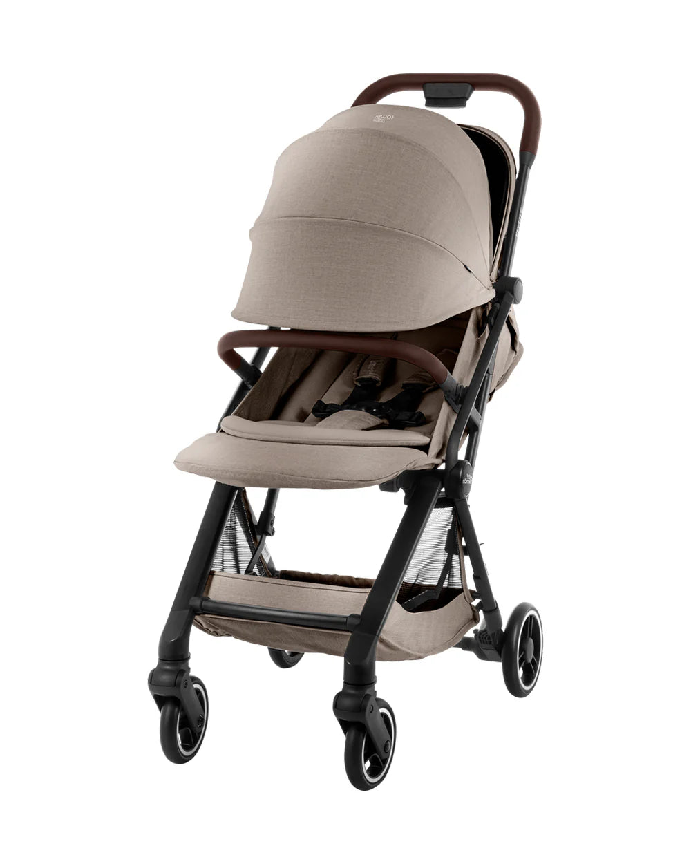 Britax Flylite Cabin Friendly Stroller-Extra Large Extendable Canopy-One Hand Fold-Flat Reclining Seat-For 0 to 4Y (Upto 22Kg)-Teak