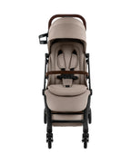 Britax Flylite Cabin Friendly Stroller-Extra Large Extendable Canopy-One Hand Fold-Flat Reclining Seat-For 0 to 4Y (Upto 22Kg)-Teak