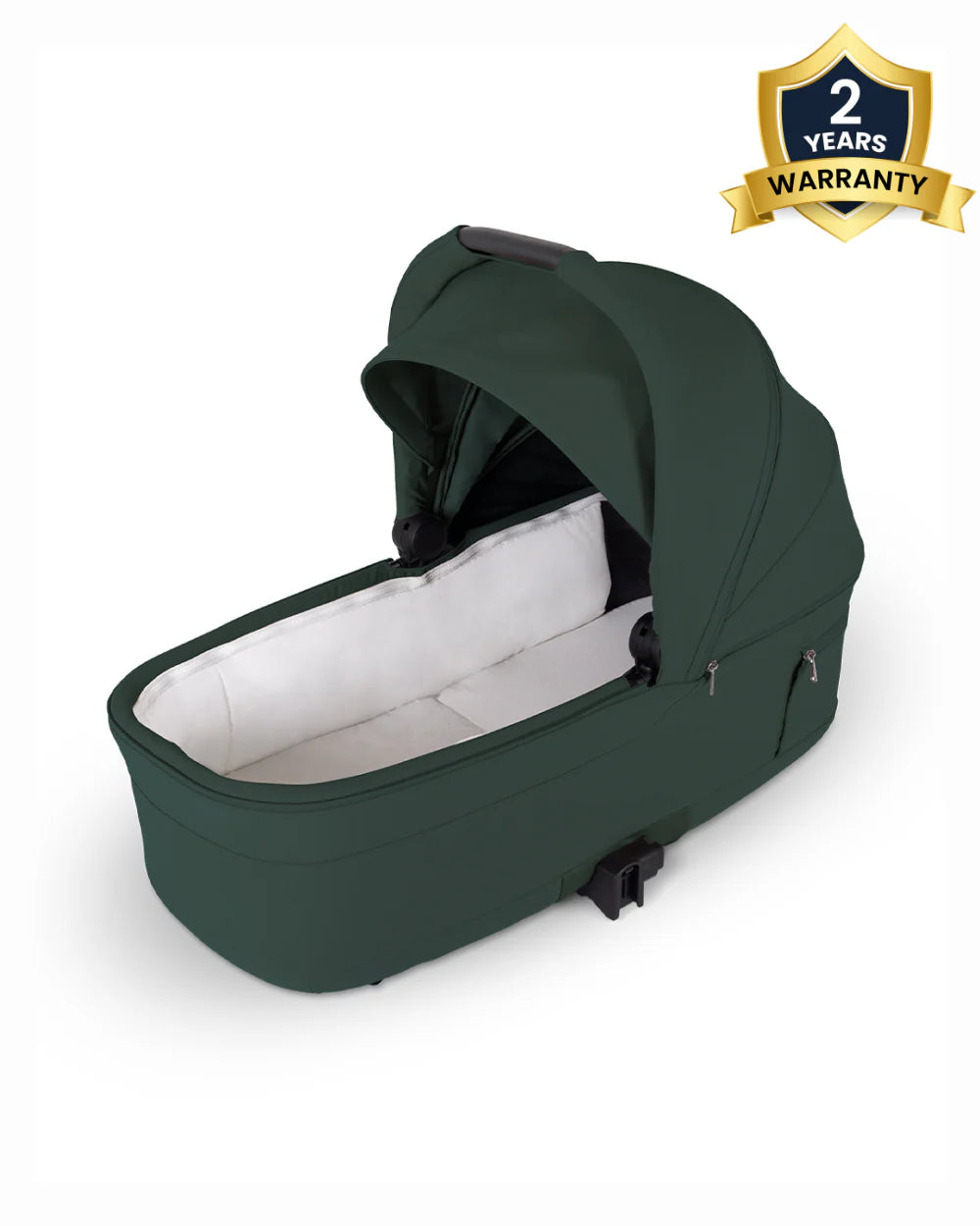 Silver Cross Nia-World's First & Only Cabin Approved Carry Cot (When Attached To Stroller)-Folds With the Stroller-No Adapters Required-Extendable & UPF 50+ Canopy-For 0 to 6M (Upto 9 kg)-Conifer