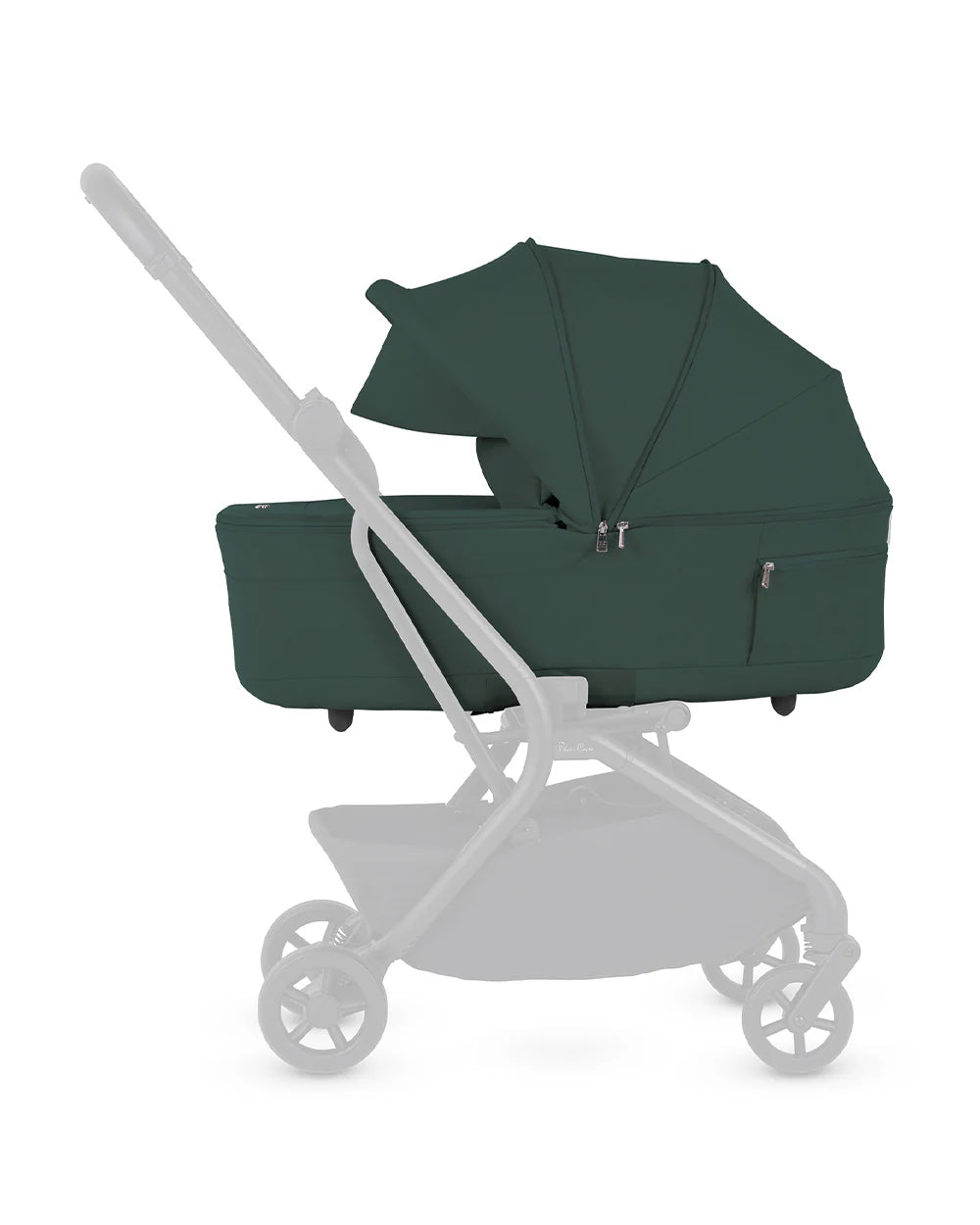 Silver Cross Nia-World's First & Only Cabin Approved Carry Cot (When Attached To Stroller)-Folds With the Stroller-No Adapters Required-Extendable & UPF 50+ Canopy-For 0 to 6M (Upto 9 kg)-Conifer