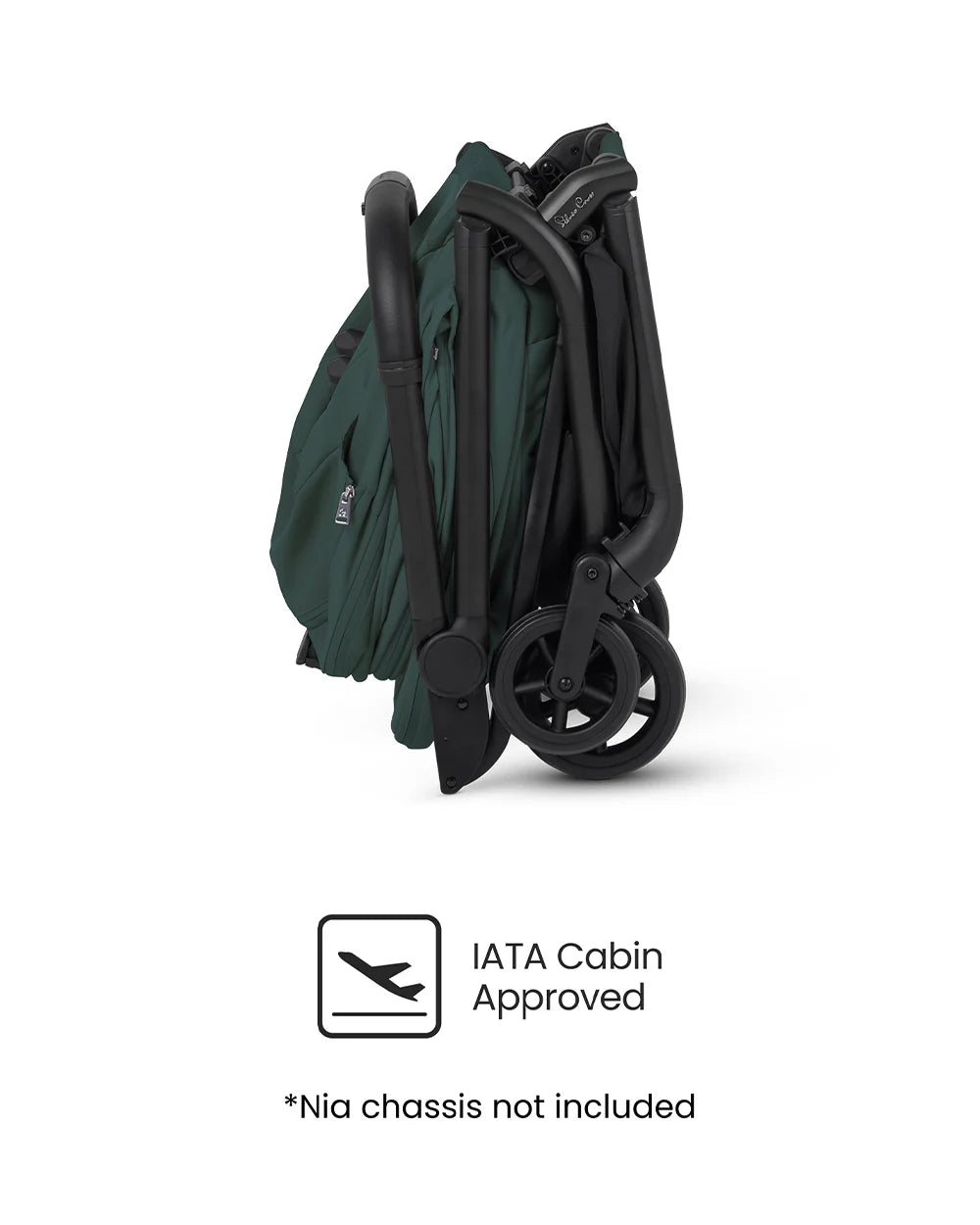 Silver Cross Nia-World's First & Only Cabin Approved Carry Cot (When Attached To Stroller)-Folds With the Stroller-No Adapters Required-Extendable & UPF 50+ Canopy-For 0 to 6M (Upto 9 kg)-Conifer