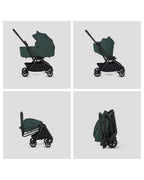 Silver Cross Nia-World's First & Only Cabin Approved Carry Cot (When Attached To Stroller)-Folds With the Stroller-No Adapters Required-Extendable & UPF 50+ Canopy-For 0 to 6M (Upto 9 kg)-Conifer