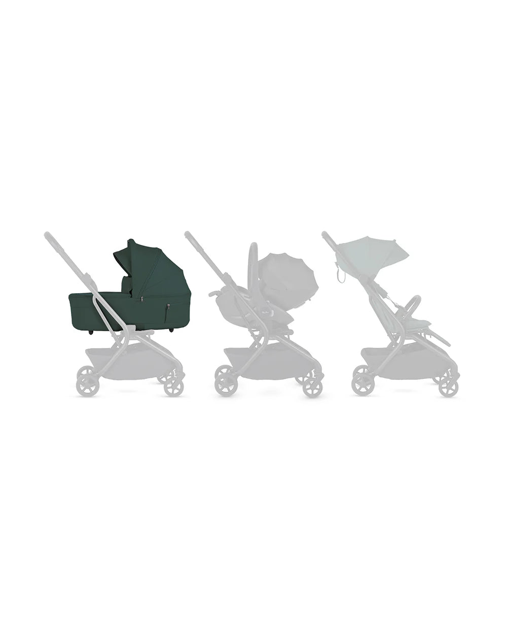 Silver Cross Nia-World's First & Only Cabin Approved Carry Cot (When Attached To Stroller)-Folds With the Stroller-No Adapters Required-Extendable & UPF 50+ Canopy-For 0 to 6M (Upto 9 kg)-Conifer