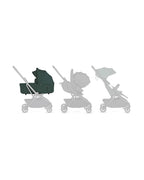 Silver Cross Nia-World's First & Only Cabin Approved Carry Cot (When Attached To Stroller)-Folds With the Stroller-No Adapters Required-Extendable & UPF 50+ Canopy-For 0 to 6M (Upto 9 kg)-Conifer