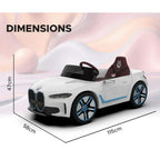 EMotorad Formula Fun BMW i4 Ride-On Car for Kids – Battery Operated with Remote Control White