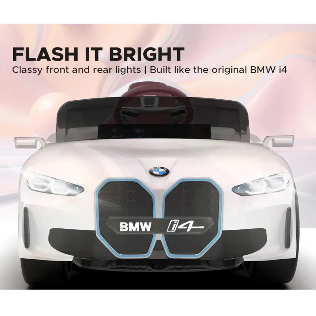 EMotorad Formula Fun BMW i4 Ride-On Car for Kids – Battery Operated with Remote Control White