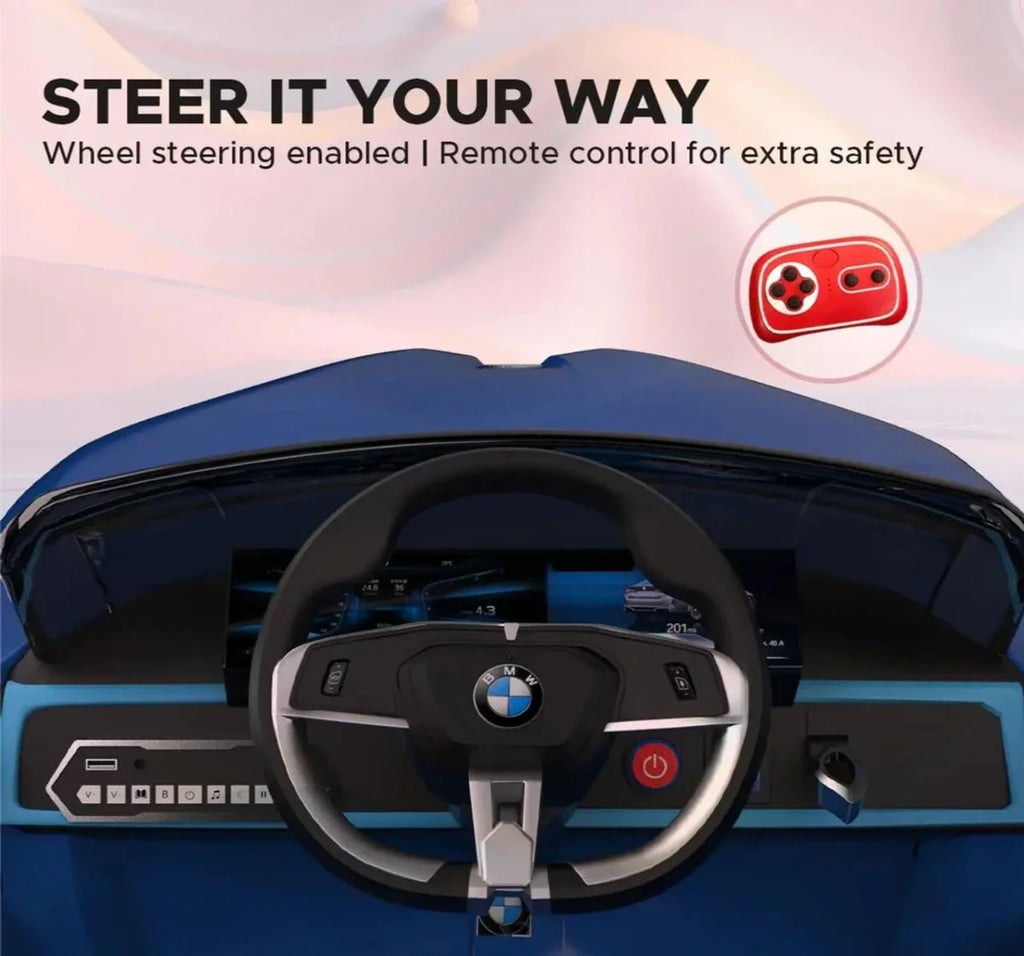 EMotorad Formula Fun BMW i4 Ride-On Car for Kids – Battery Operated with Remote Control Blue