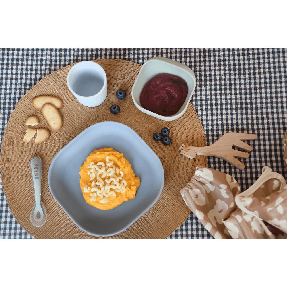 Beaba Silicone 4 Piece Baby Meal Set – Suction Plate, Suction Bowl, Anti-Slip Cup & 2nd Stage Spoon, Non-Slip, Unbreakable, Ergonomic Design, Easy to Clean, BPA-Free Baby Feeding Set for Mess-Free Mealtime Essentials, 4M+ - Terracotta