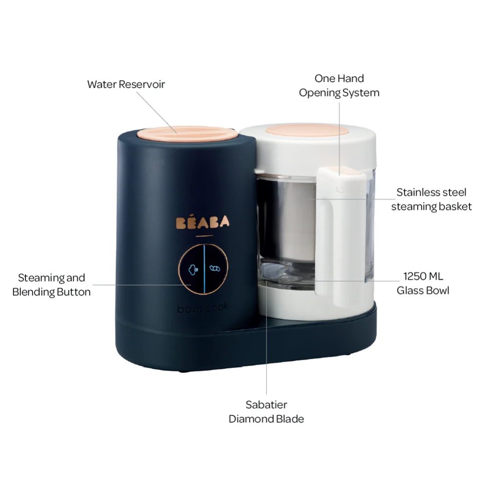 Beaba Babycook Neo - 6 In 1 Baby Food Maker, Blender, Steamer, Cooker & Sterilizer, Auto Shut-off Portable Baby Food Processor, Puree Maker and Warmer 0m+