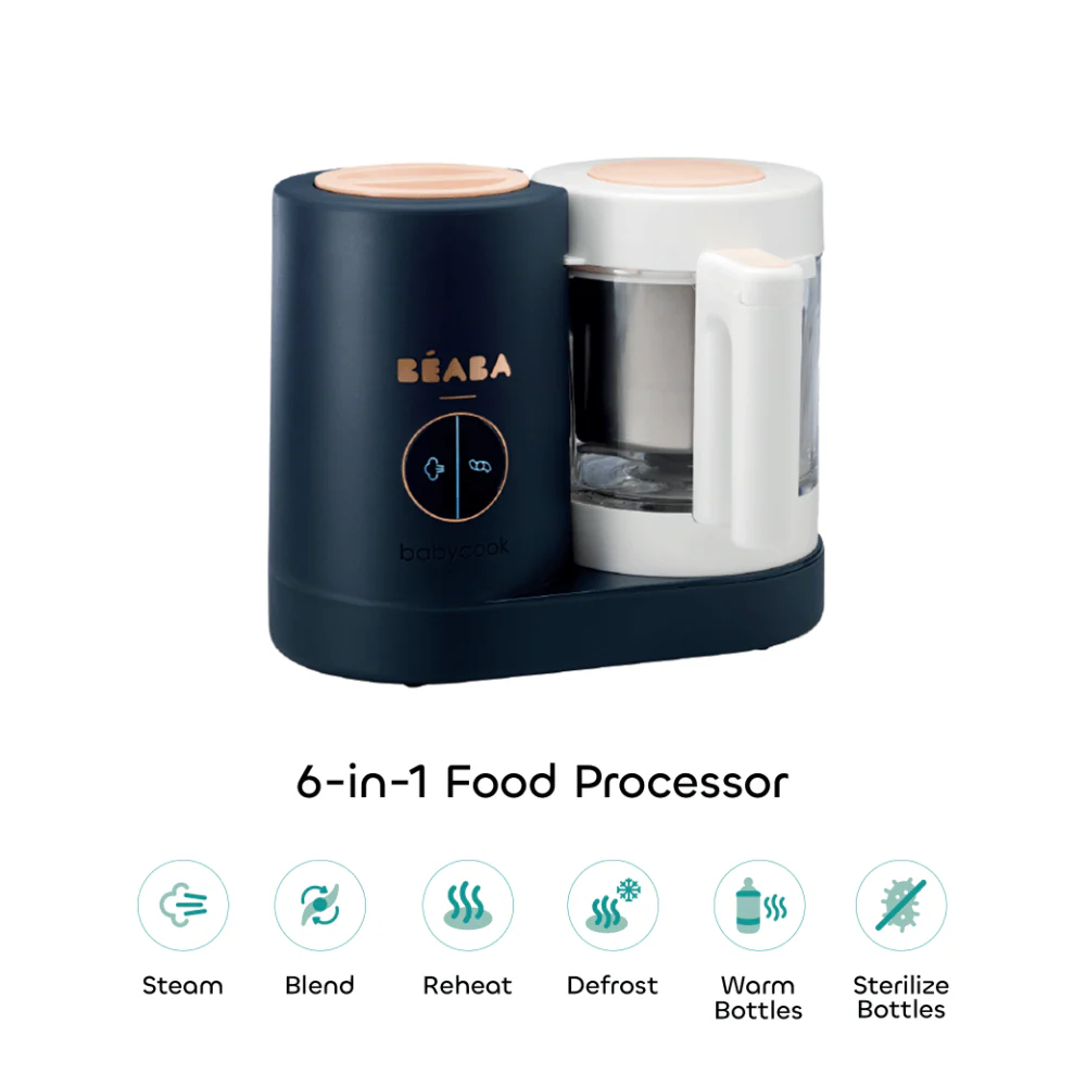 Beaba Babycook Neo - 6 In 1 Baby Food Maker, Blender, Steamer, Cooker & Sterilizer, Auto Shut-off Portable Baby Food Processor, Puree Maker and Warmer 0m+