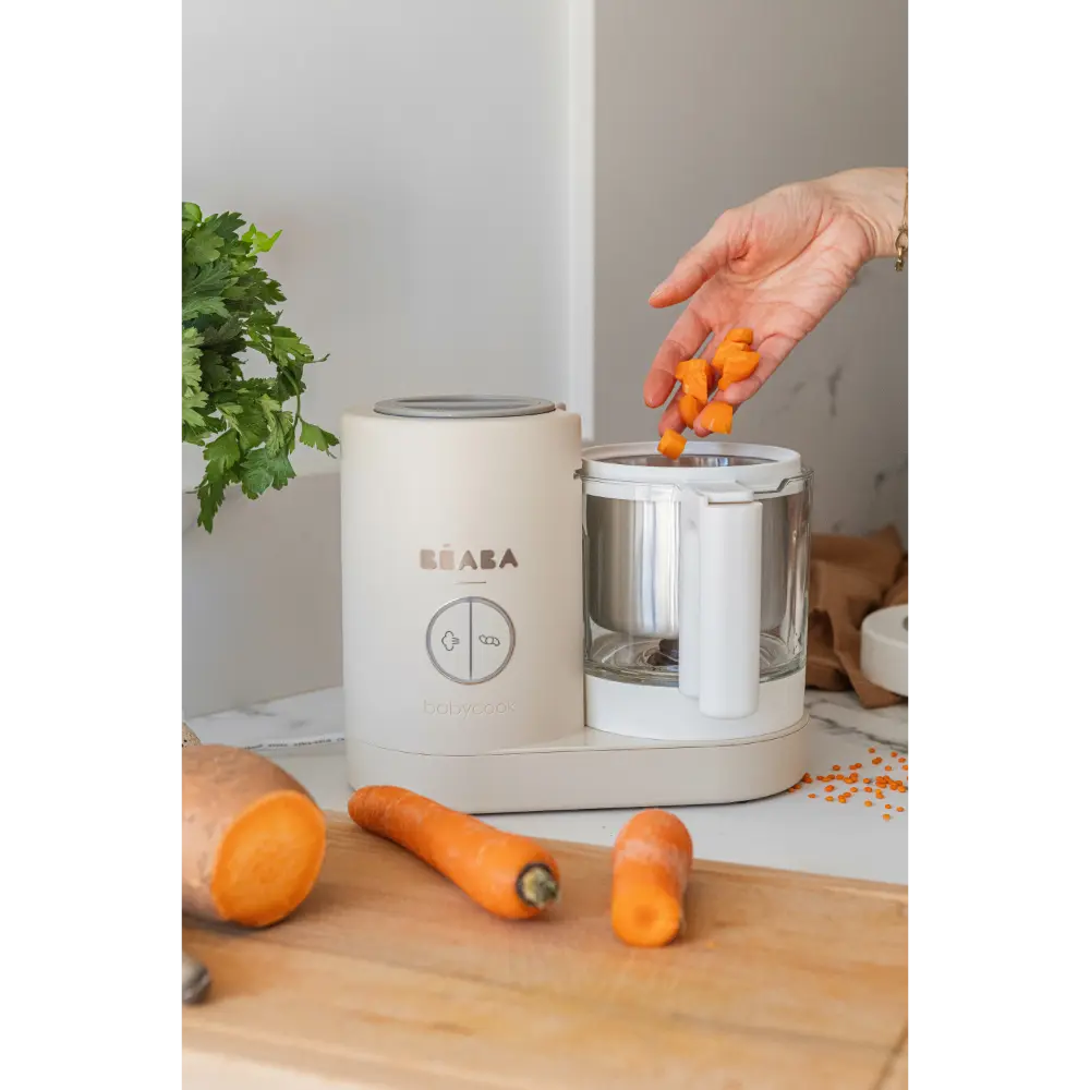 Beaba Babycook Neo - 6 In 1 Baby Food Maker, Blender, Steamer, Cooker & Sterilizer, Auto Shut-off Portable Baby Food Processor, Puree Maker and Warmer 0m+ : Clay