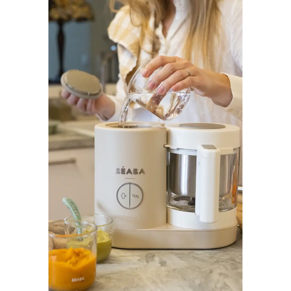 Beaba Babycook Neo - 6 In 1 Baby Food Maker, Blender, Steamer, Cooker & Sterilizer, Auto Shut-off Portable Baby Food Processor, Puree Maker and Warmer 0m+ : Clay