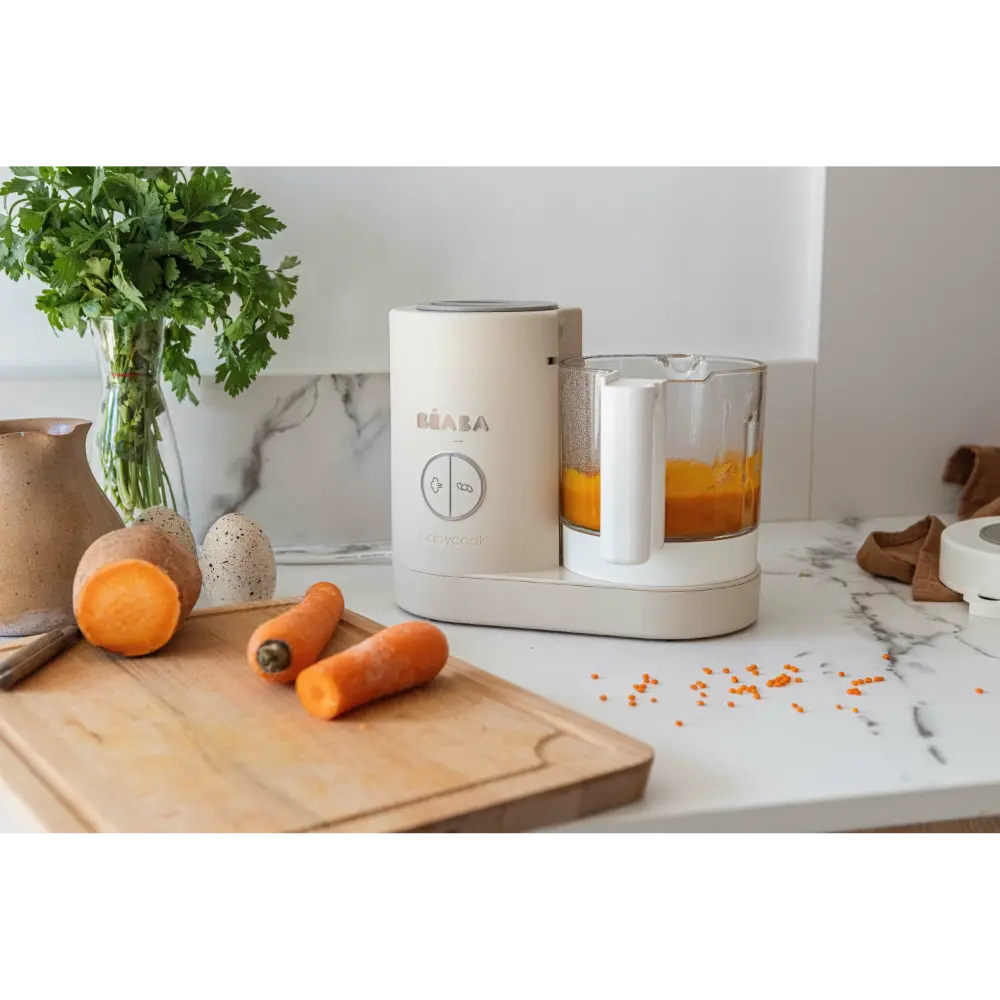 Beaba Babycook Neo - 6 In 1 Baby Food Maker, Blender, Steamer, Cooker & Sterilizer, Auto Shut-off Portable Baby Food Processor, Puree Maker and Warmer 0m+ : Clay