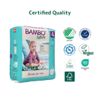 Bambo Nature Premium Baby Tape Diapers for Babies, Large Size (7-14 Kgs), Super Absorbent, Breathable, Extra Soft, Dermatologically Tested, Hypoallergenic Infant Nappies With Wetness Indicator