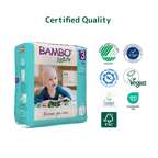 Bambo Nature Premium Baby Tape Diapers for Babies, Medium Size (4-8 Kgs), Super Absorbent, Breathable, Extra Soft, Dermatologically Tested, Hypoallergenic Infant Nappies With Wetness Indicator
