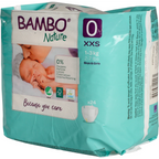 Bambo Nature Premium Baby Tape Diapers for Premature Babies, XXS Size (1-3 Kgs) - Super Absorbent, Breathable, Extra Soft, Dermatologically Tested, Hypoallergenic Nappies With Wetness Indicator, 24 Count