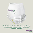 Bambo Nature Premium Baby Pants Diapers for Babies, Large Size (7-12 Kgs), Super Absorbent, Breathable, Extra Soft, Dermatologically Tested, Hypoallergenic Infant Nappies With Wetness Indicator