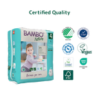Bambo Nature Premium Baby Pants Diapers for Babies, Large Size (7-12 Kgs), Super Absorbent, Breathable, Extra Soft, Dermatologically Tested, Hypoallergenic Infant Nappies With Wetness Indicator