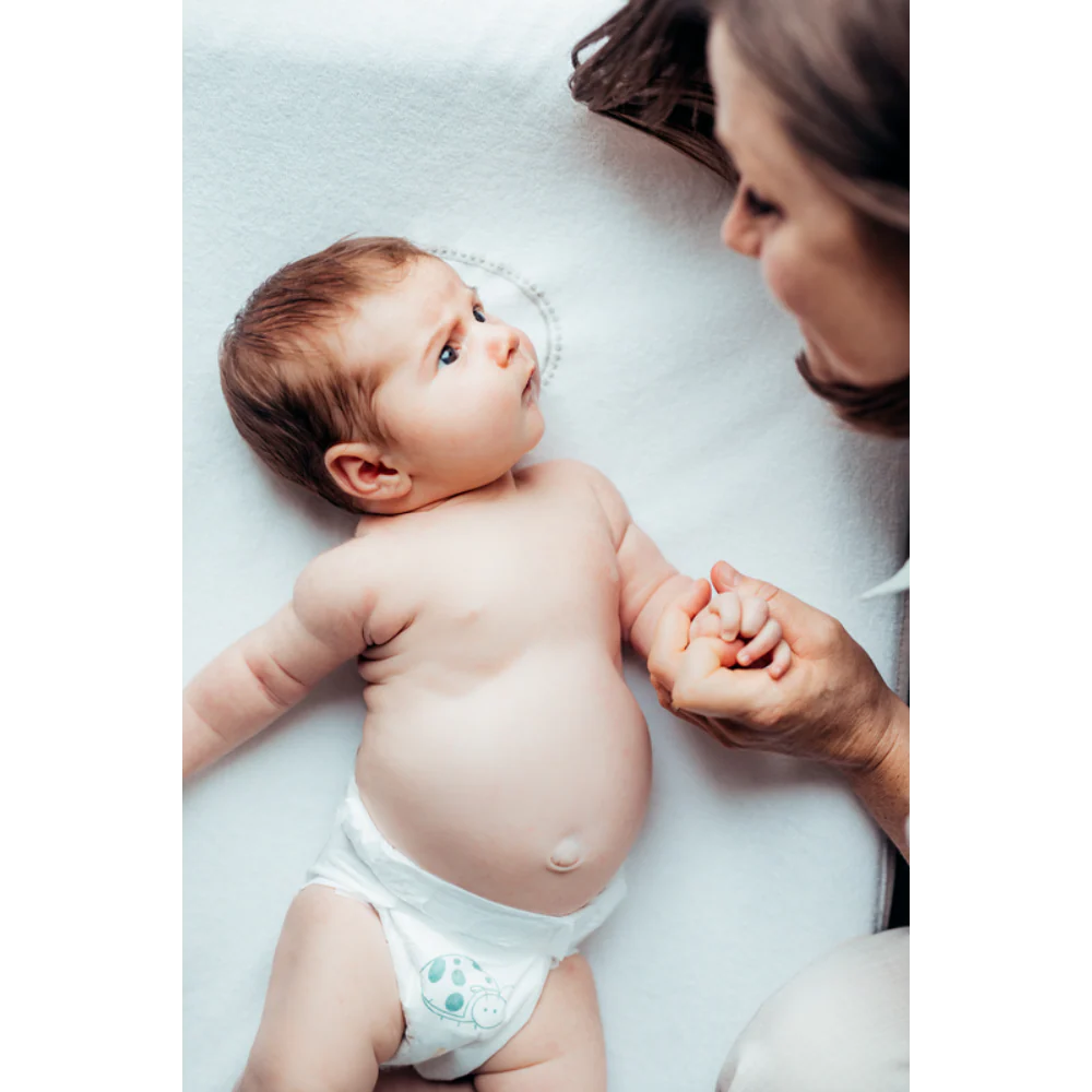 Bambo Nature Premium Baby Tape Diapers for New Born Baby, S Size (3-6 Kgs) - Super Absorbent, Breathable, Extra Soft, Dermatologically Tested, Hypoallergenic Nappies With A Wetness Indicator, 30 Count