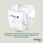 Bambo Nature Premium Baby Tape Diapers for Babies, XL Size (12-18 Kgs), Super Absorbent, Breathable, Extra Soft, Dermatologically Tested, Hypoallergenic Infant Nappies With Wetness Indicator
