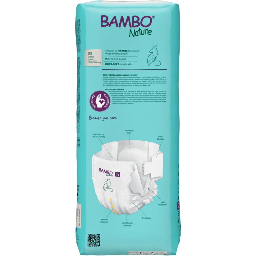 Bambo Nature Premium Baby Tape Diapers for Babies, XL Size (12-18 Kgs), Super Absorbent, Breathable, Extra Soft, Dermatologically Tested, Hypoallergenic Infant Nappies With Wetness Indicator 44counts