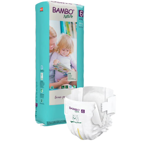 Bambo Nature Premium Baby Tape Diapers for Babies, XXL Size (16+ Kgs), Super Absorbent, Breathable, Extra Soft, Dermatologically Tested, Hypoallergenic Infant Nappies With Wetness Indicator 40counts