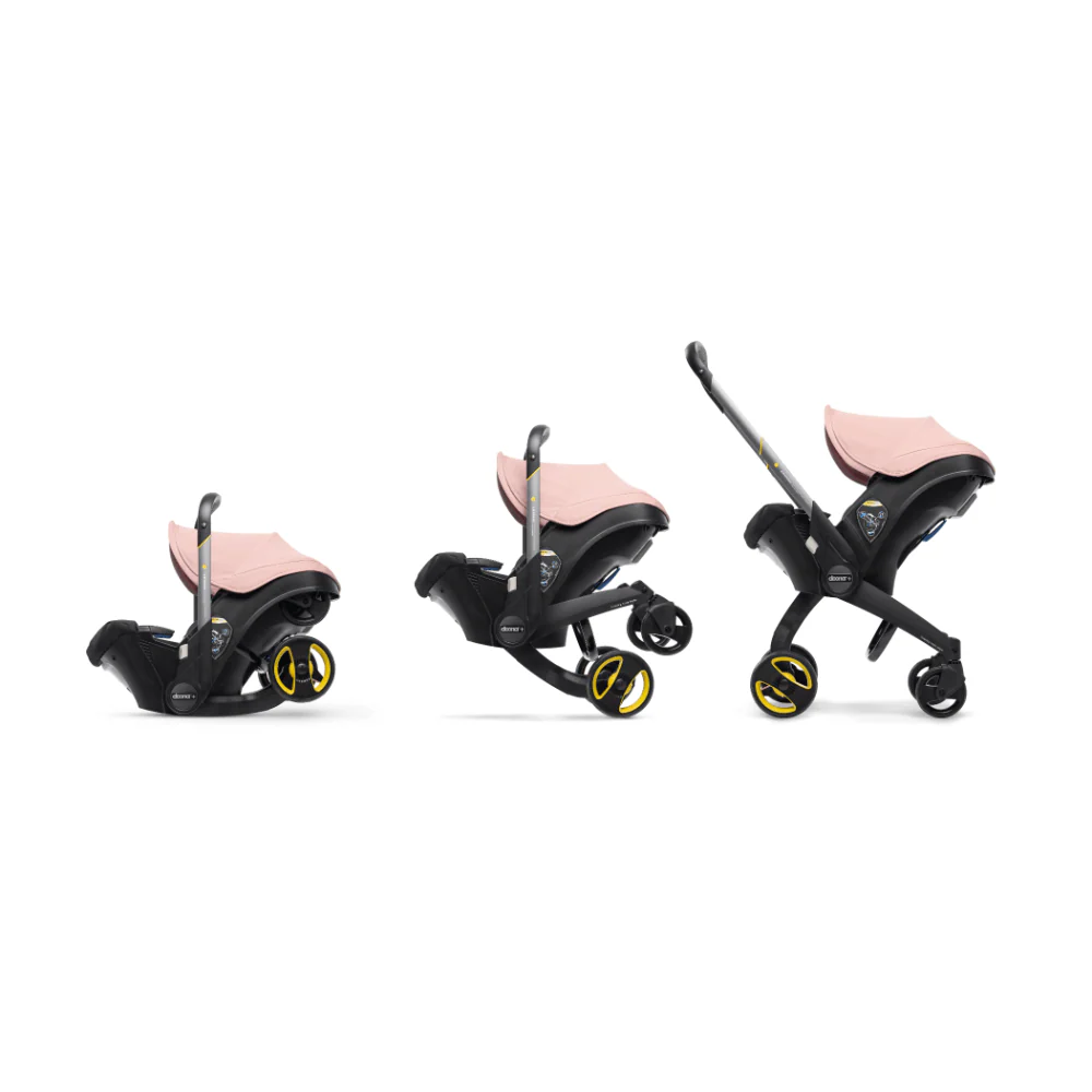 Doona+ Baby Car Seat & Travel Stroller - Convertible Infant Car Seat, Carry Cot and Pram with 5 Point Safety Harness, Ergonomic Pushchair and Travel System (ISOFIX Base Sold Separately)- Blush Pink