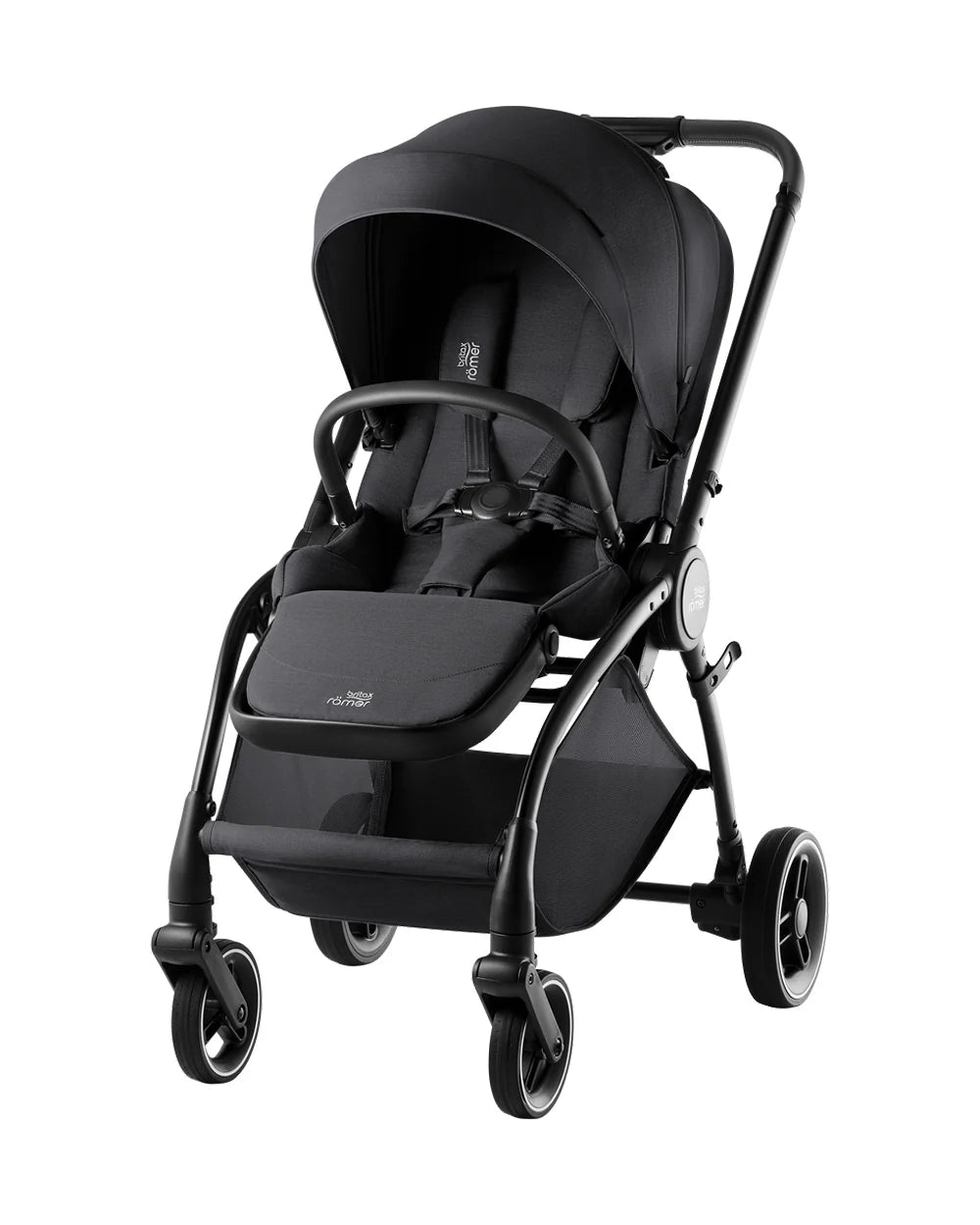 Britax Rio Lightweight Stroller-Height Adjustable Parent Handle Bar-Reversible & Flat Reclining Seat-One Hand Fold-Includes Cup Holder-For 0 to 4Y (Upto 22Kg)-Carbon Black