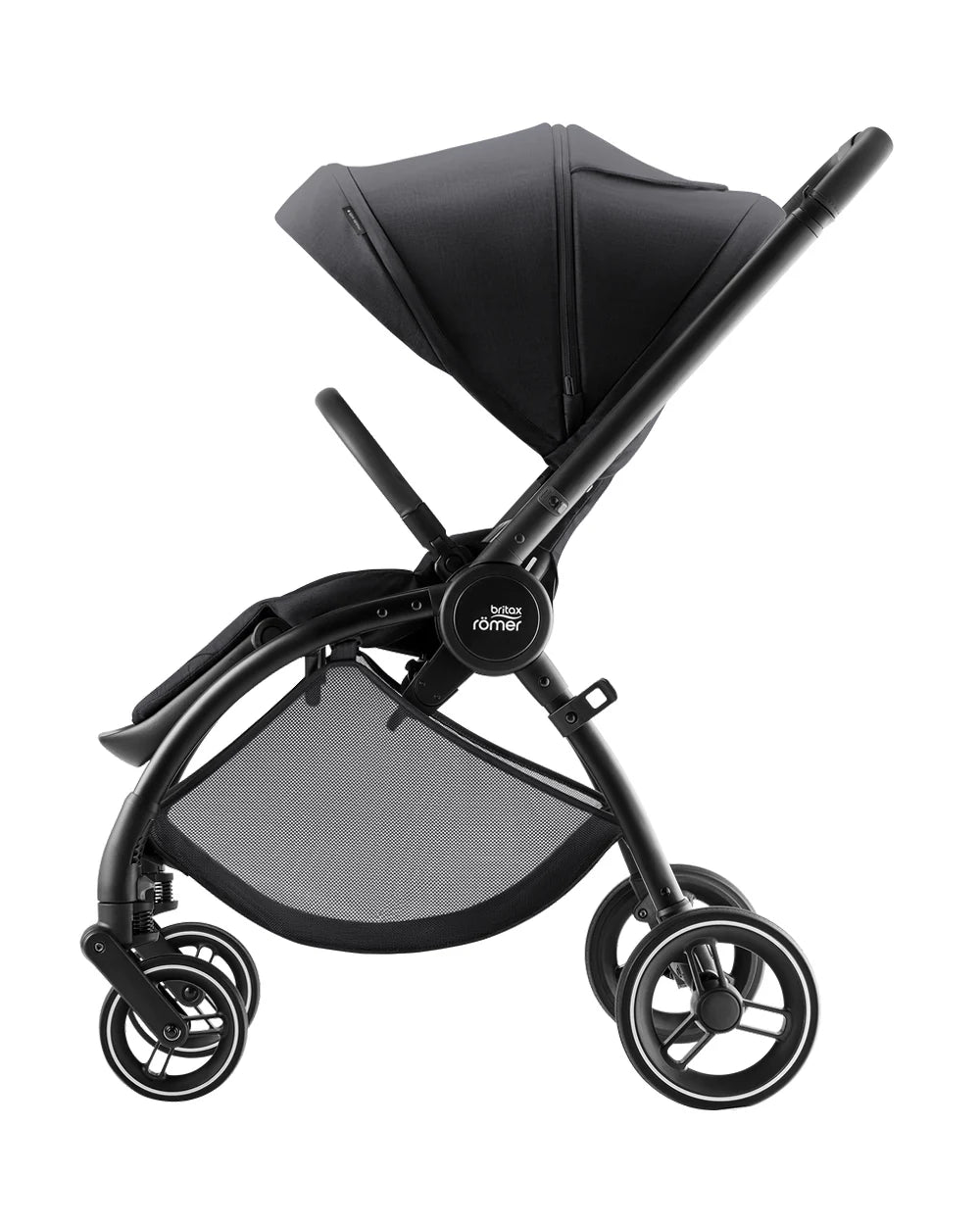 Britax Rio Lightweight Stroller-Height Adjustable Parent Handle Bar-Reversible & Flat Reclining Seat-One Hand Fold-Includes Cup Holder-For 0 to 4Y (Upto 22Kg)-Carbon Black