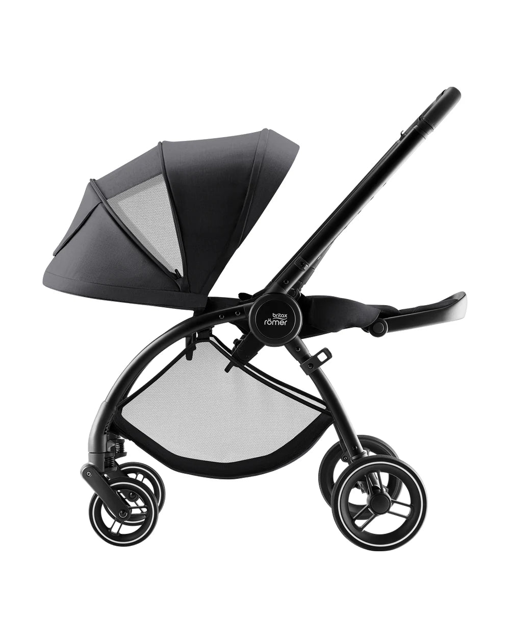 Britax Rio Lightweight Stroller-Height Adjustable Parent Handle Bar-Reversible & Flat Reclining Seat-One Hand Fold-Includes Cup Holder-For 0 to 4Y (Upto 22Kg)-Carbon Black