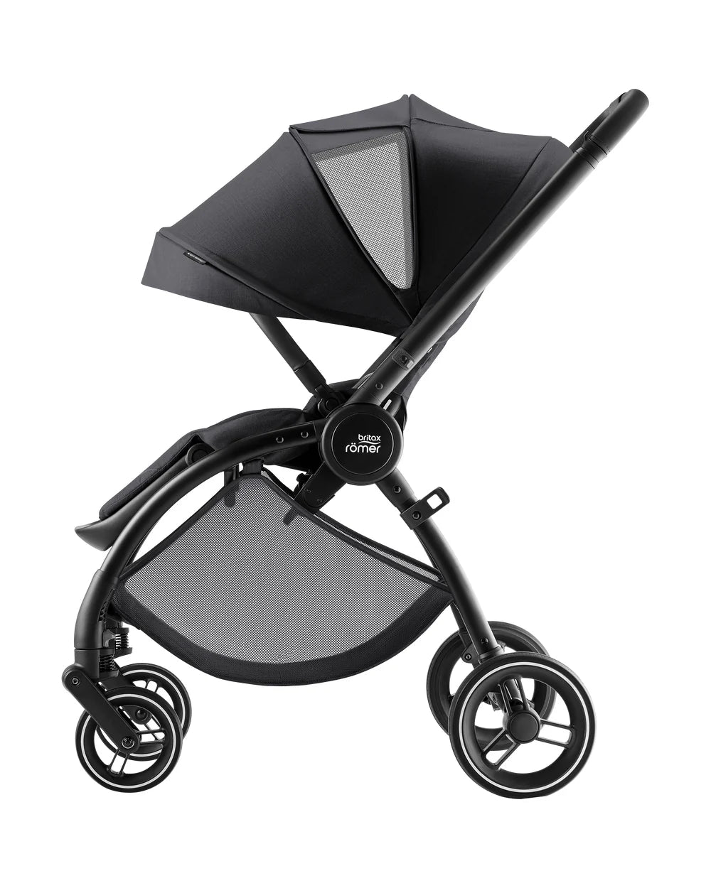 Britax Rio Lightweight Stroller-Height Adjustable Parent Handle Bar-Reversible & Flat Reclining Seat-One Hand Fold-Includes Cup Holder-For 0 to 4Y (Upto 22Kg)-Carbon Black