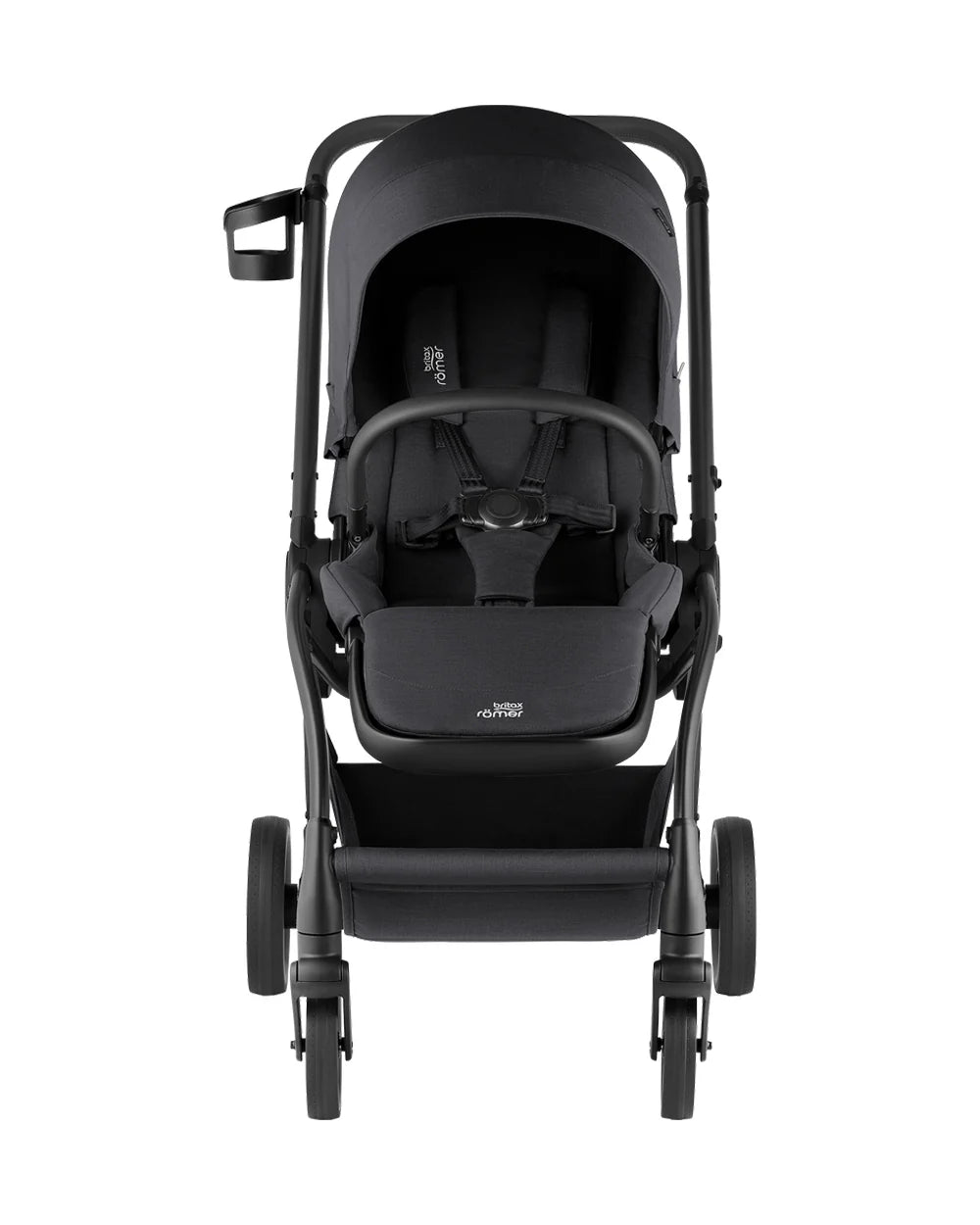 Britax Rio Lightweight Stroller-Height Adjustable Parent Handle Bar-Reversible & Flat Reclining Seat-One Hand Fold-Includes Cup Holder-For 0 to 4Y (Upto 22Kg)-Carbon Black