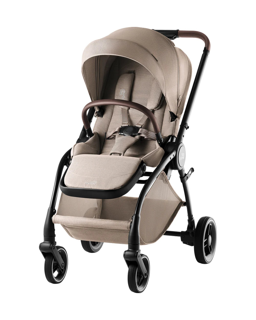 Britax Rio Lightweight Stroller-Height Adjustable Parent Handle Bar-Reversible & Flat Reclining Seat-One Hand Fold-Includes Cup Holder-For 0 to 4Y (Upto 22Kg)-Teak