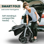 Chicco Bravo Quick Fold Baby Stroller-3 Positions Adjustable Parent Handle Bar-One Hand Fold-With Parent & Child Tray-6 Months Warranty-Pram for 0 to 4Y (Upto 22 Kg)-Black