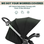 Chicco Bravo Quick Fold Baby Stroller-3 Positions Adjustable Parent Handle Bar-One Hand Fold-With Parent & Child Tray-6 Months Warranty-Pram for 0 to 4Y (Upto 22 Kg)-Black