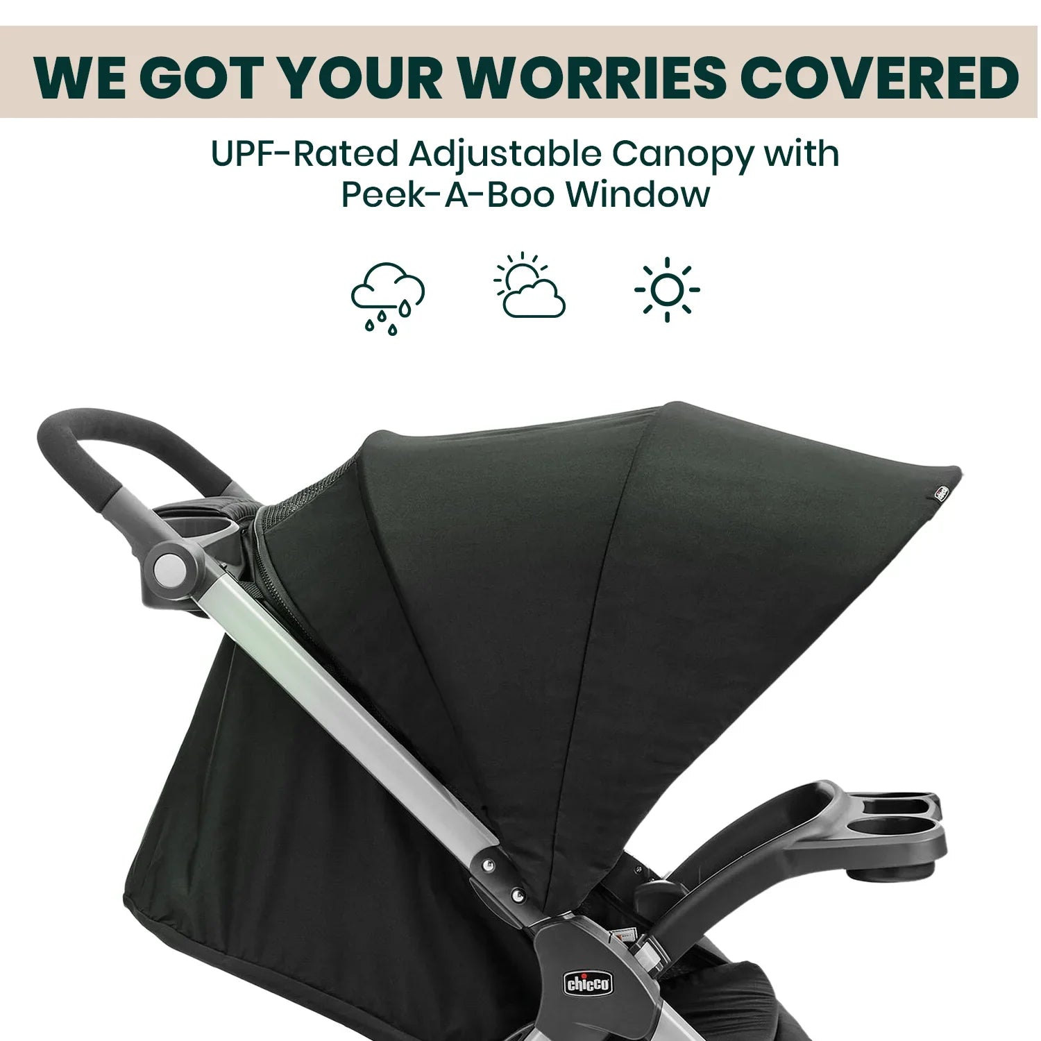 Chicco Bravo Quick Fold Baby Stroller-3 Positions Adjustable Parent Handle Bar-One Hand Fold-With Parent & Child Tray-6 Months Warranty-Pram for 0 to 4Y (Upto 22 Kg)-Black