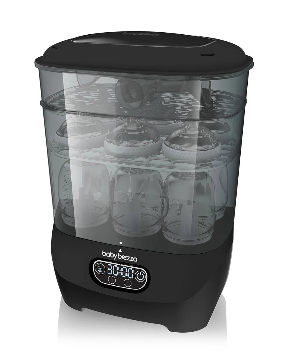 Baby Brezza Advanced Bottle Sterilizer & Dryer-Electric Steam-LCD Control Panel-8 Bottles Capacity-Black