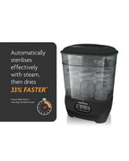 Baby Brezza Advanced Bottle Sterilizer & Dryer-Electric Steam-LCD Control Panel-8 Bottles Capacity-Black