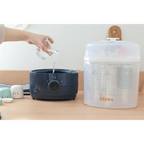Beaba 2-in-1 Baby Bottle Sterilizer and Dryer, Fast 8-Min Steam Sterilization, Eliminates 99.9% Bacteria, 3 Modes – Sterilize, Dry or Both, Large Capacity for 6 Bottles & Accessories, Night Blue, 0m+