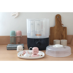 Beaba 2-in-1 Baby Bottle Sterilizer and Dryer, Fast 8-Min Steam Sterilization, Eliminates 99.9% Bacteria, 3 Modes – Sterilize, Dry or Both, Large Capacity for 6 Bottles & Accessories, Night Blue, 0m+