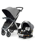Chicco Bravo Trio Travel System-3 Positions Adjustable Parent Handle Bar-One Hand Fold-With Parent & Child Tray-Includes Car Seat-6 Months Warranty-Pram for 0 to 4Y (Upto 22Kg)-Camden, Black